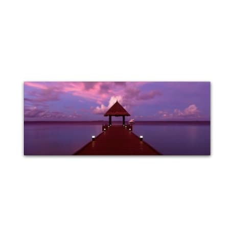 David Evans 'Crimson Twilight-Maldives' Canvas Art,6x19